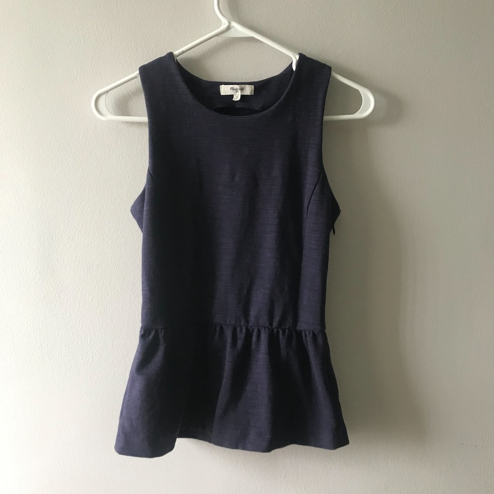 Madewell Peplum Shirt Navy Size XS